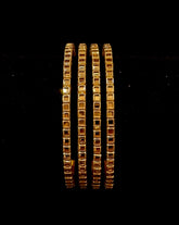 ( 4 PCS ) Champgane kundan brass bangles.
